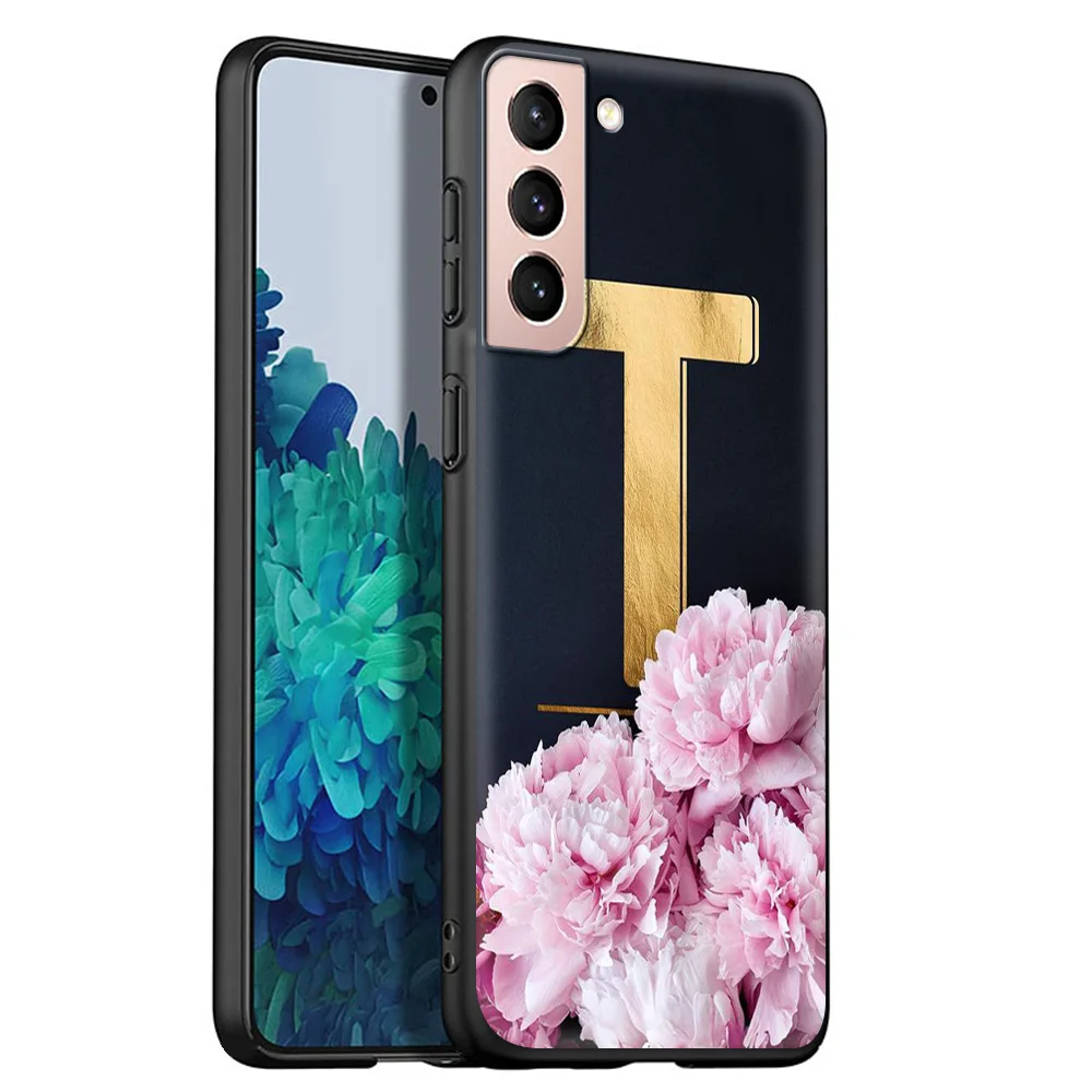 

Alphabet Letter Flower Silicone TPU Case For Samsung Galaxy S20 FE S21 S20 Ultra S10E S10 Lite S9 S8 Plus 5G Luxury Phone Coque