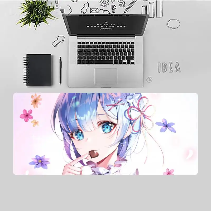 

Rem cute lovely girl gamer play mats Mousepad Desk Table Protect Game Office Work Mouse Mat pad X XL Non-slip Laptop Cushion