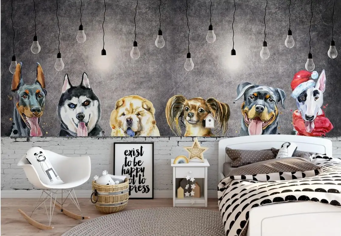 3d Kids Children Room Animal Wallpaper Grey Background for Living Mural Wall Decor Papers Roll HD Contact Paper | Обустройство дома
