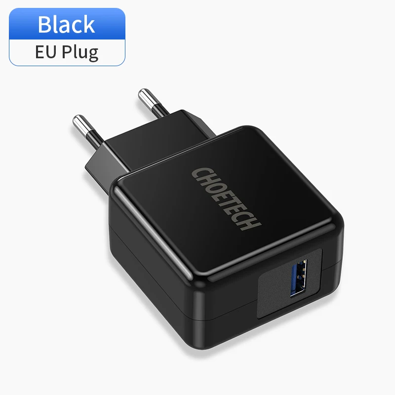 EU CHOETECH Быстрая зарядка 3,0 18 Вт USB настенное зарядное устройство для iPhone XR XS X 8 8 Plus зарядное устройство для мобильного телефона для samsung Galaxy S9 Plus Note8 - Тип штекера: EU