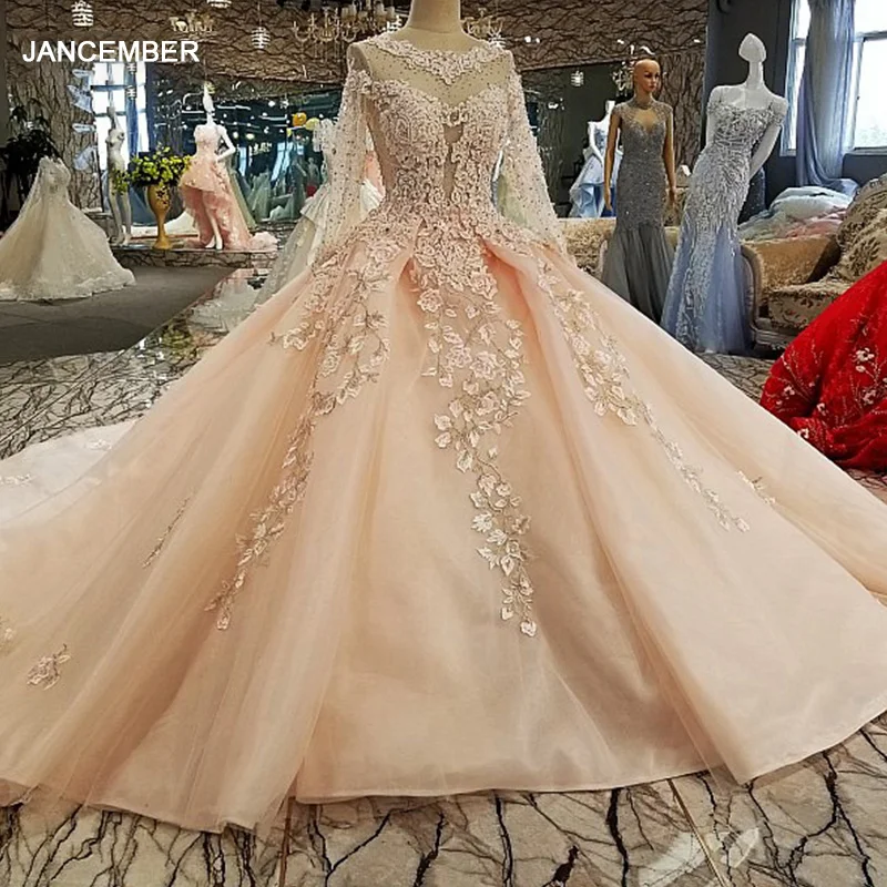 LS00322 vestido de festa выпускные платья смотреть сквозь спину аппликации полный рукав лук