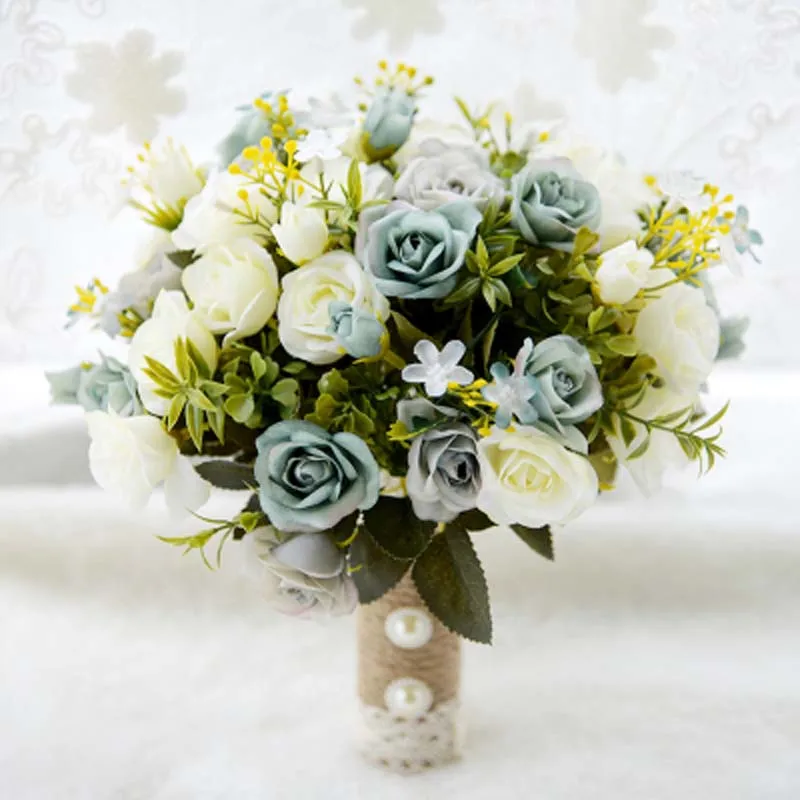 Свадебный букет ручной работы искусственный цветок роза свадебный свадебное