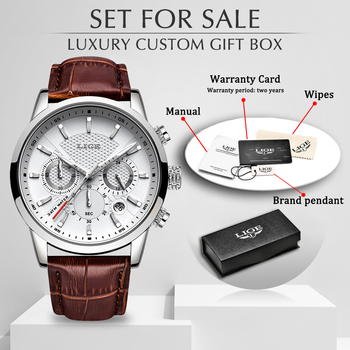 LIGE Top Brand Luxury Fashion New Leather Strap Quartz Men Watches Casual Date Business Male Wristwatches Homme Montre Clock+Box-36763