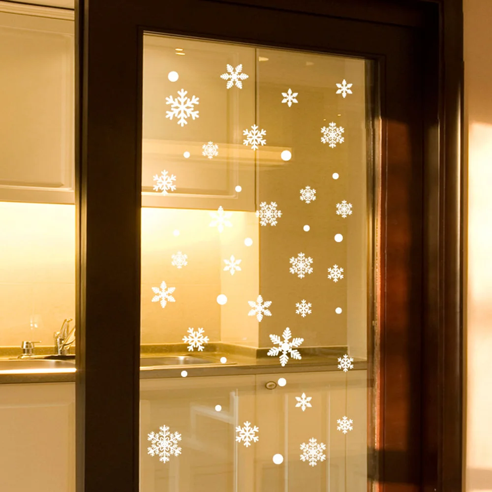 48 шт. новогодние наклейки на стену|Искусственный снег и снежинки| |