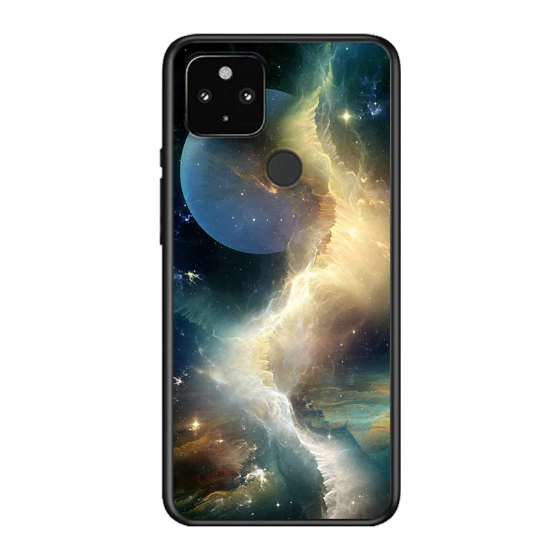 

Universe Space Soft TPU Silicone Black Cover For Google Pixel 5 4A 5G 4 XL Phone Case