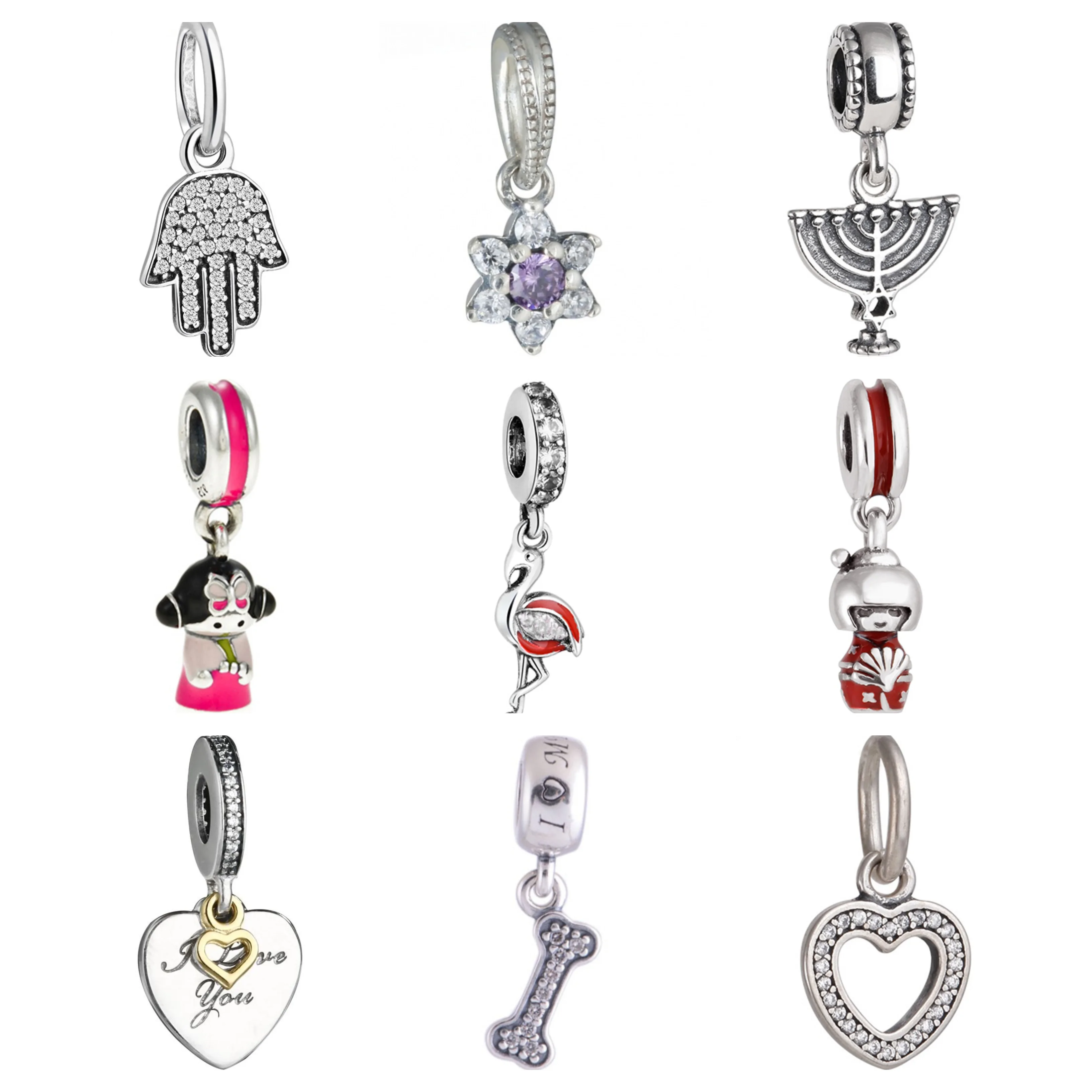 Аутентичные стерлингового серебра 925 Хамса ручной прозрачный CZ Любовь бабочка