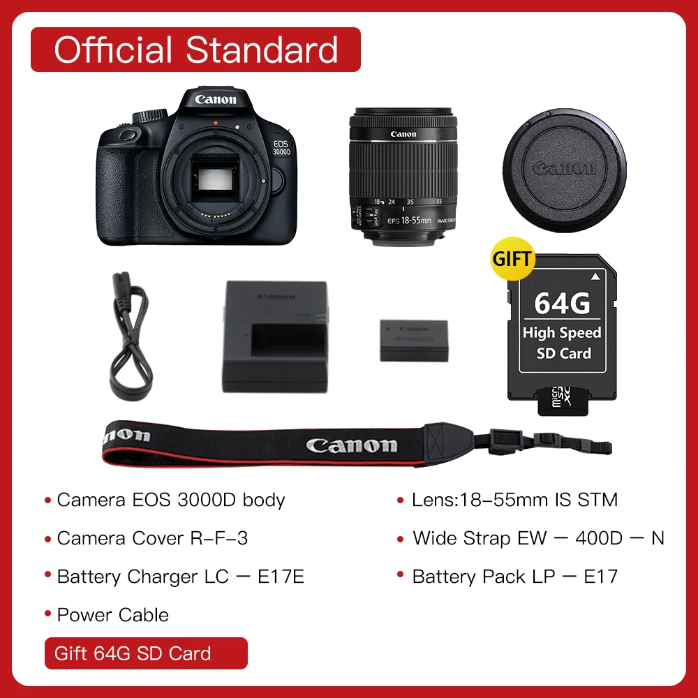 Однообъективной зеркальной камеры Canon EOS 3000D (Rebel T100) DSLR Камера с EF-S фирменнй