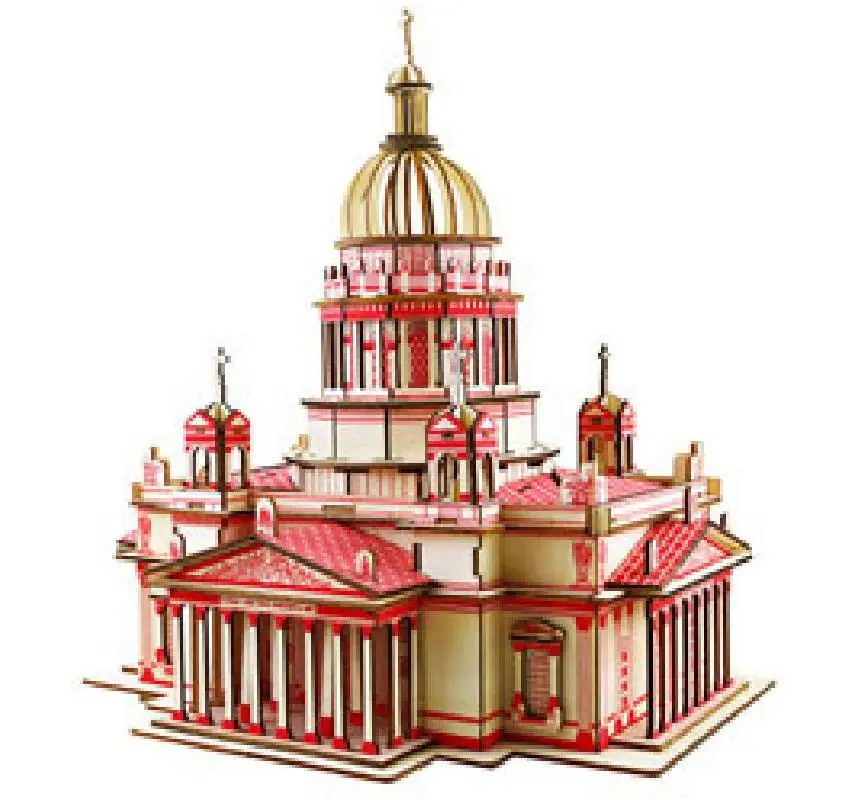 3D Деревянный лазерный механический пазл модель для строительства деревянная