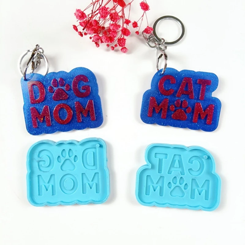 

Resin Casting Silicone Mold with Key Rings Keychain Pendant Jewelry Mould DIY