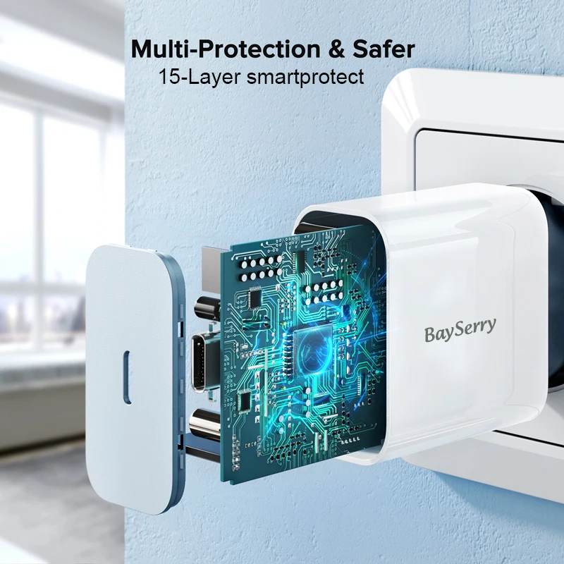 BaySerry 20 Вт USB C PD Fash Зарядное устройство Type быстрое зарядное QC 3 0 для iPhone 12 11 Pro