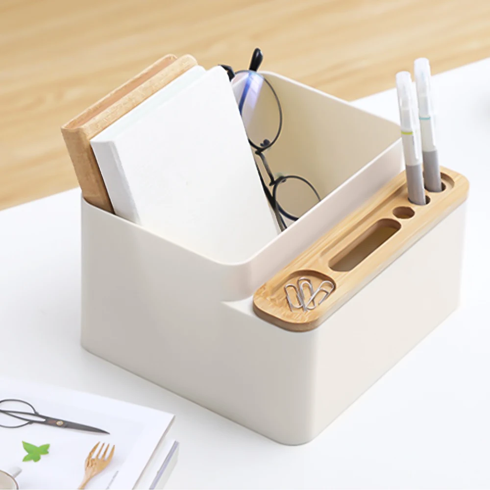 

Desktop Makeup Organizer Detachable Stationery Holder Remote Control Storage Box Desktop Sundries Organizer Home Office Supplies