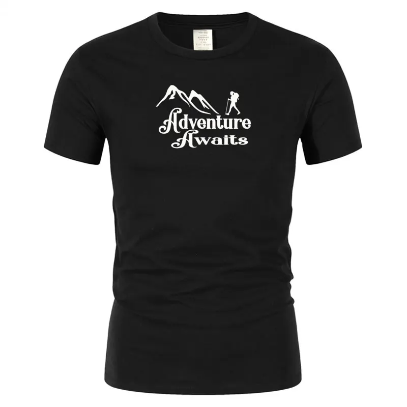 

Fun print brave mountain adventure men's T-shirt humorous T-shirt short sleeve