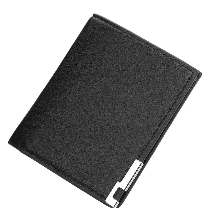 Black-V Мужской короткий кошелек высокого качества Billfold для подростка PU кожаные кошельки бумажник многофункциональные кошельки владельцы кредитных карт - Цвет: Black-V