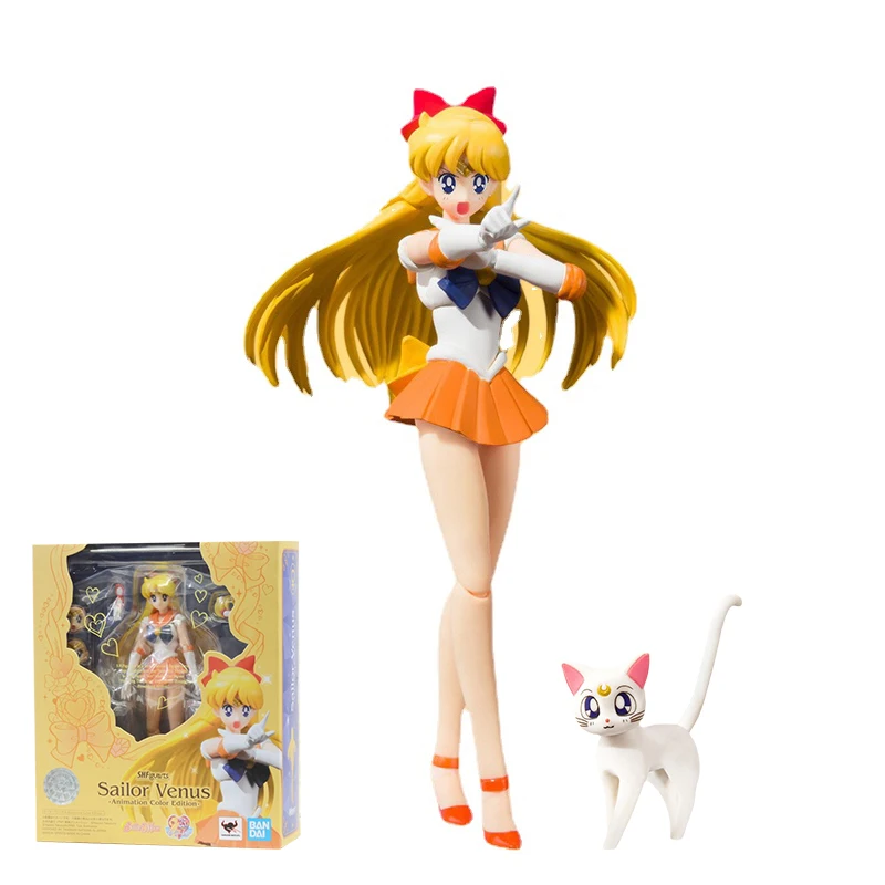 

Bandai Sailor Moon Figure SHF Minako Aino Venus Genuine Anime Figure Collection Model Action Toy Figure Toys for Children