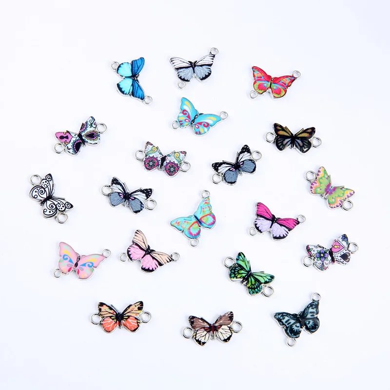 

10pcs/lot 23x12mm Mixedcolor Europe Fashion Butterfly Charms Pendants For DIY Necklace Bracelet Jewelry Making Findings