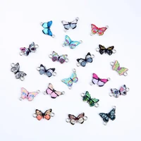 10pcslot 23x12mm mixedcolor europe fashion butterfly charms pendants for diy necklace bracelet jewelry making findings
