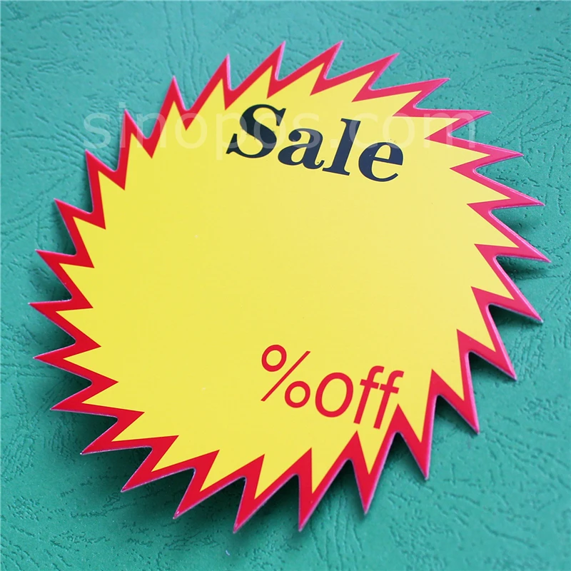 Burst Sale Sign магазин цена снижение процент скидка бумажная карта вывески поп