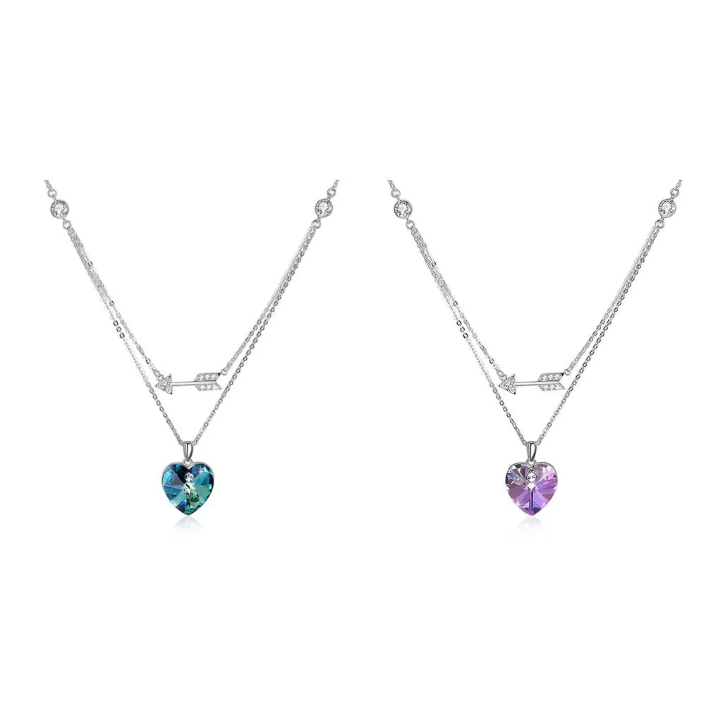 Цепочка женская с подвеской в виде сердца серебро 925 пробы | Украшения и