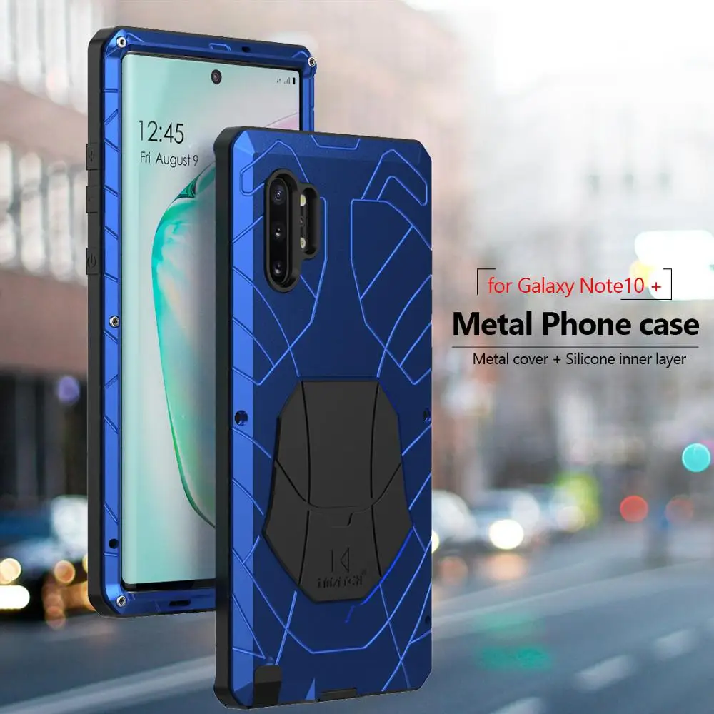 

Outdoor Sports Army Tactical Shockproof Metal Silicone Phone Case Cover For Samsung Galaxy Note 10 Plus Heavy Duty Protection