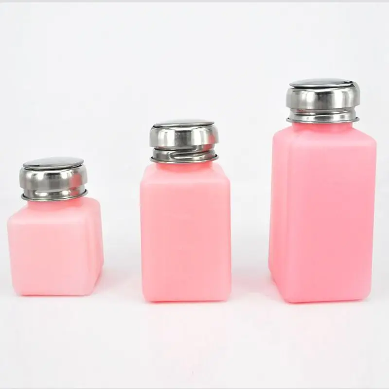 

3pcs 4 6 8oz 100-250ml Industrial Alcohol Bottle Solder Flux Plastic Bottle Liquid Press Pumping Dispenser Metal Cap