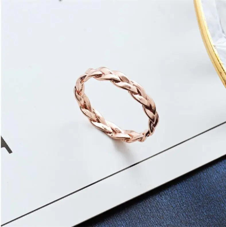 Шикарное золотое покрытие крученое кольцо-цепочка для унисекс винтажное