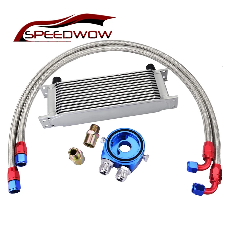Масляный радиатор трансмиссии SPEEDWOW 13 рядов 10AN адаптер для масла нейлоновый