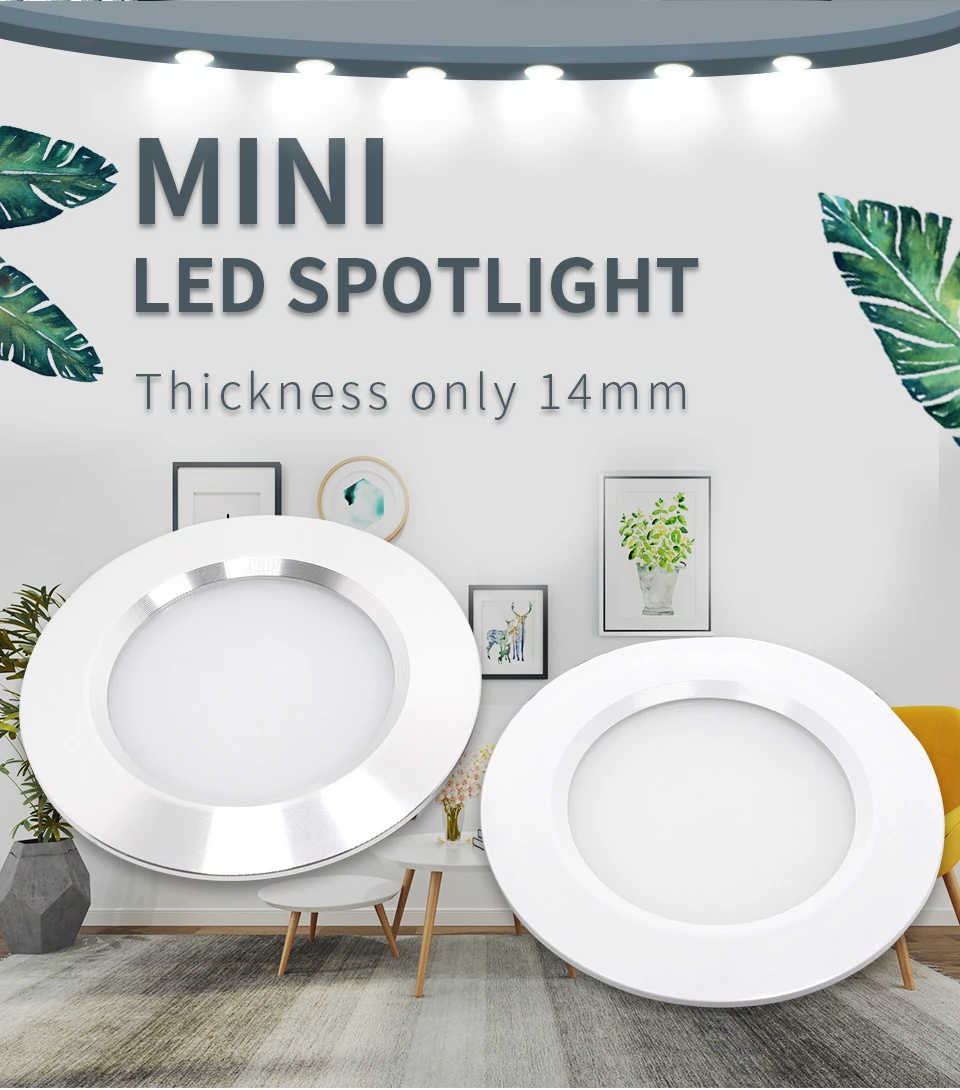 Description Picture 2 of itemetrnLED 3W Mini Led Light 12V 24V Recessed Spotlights Round Home Ceiling Dimmable Indoor Focus Kitchen Display Showcase Lighting