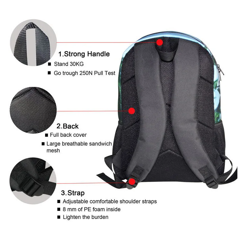 

Customized 3D Dog Cat Wolf Men's Travel Bags Galaxy Star Fashion Travel Backpack Multifunction Shouler bag High Quality Brand