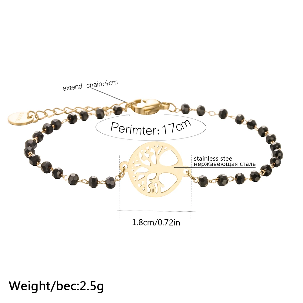 Браслет Древо жизни Регулируемый для женщин браслет из нержавеющей стали с