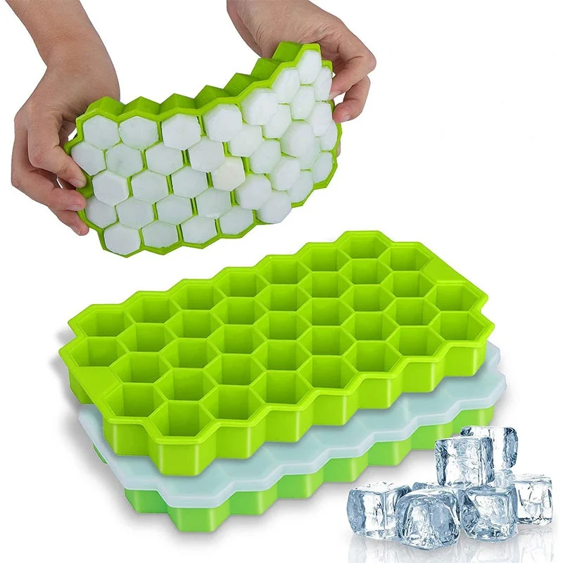 

Removable Silicone Ice Cube Mold with Lid, Ice Making Mold, Ice Maker Tray Mold, Ice Cube Tray with Lid, Honeycomb Ice Cube Tray