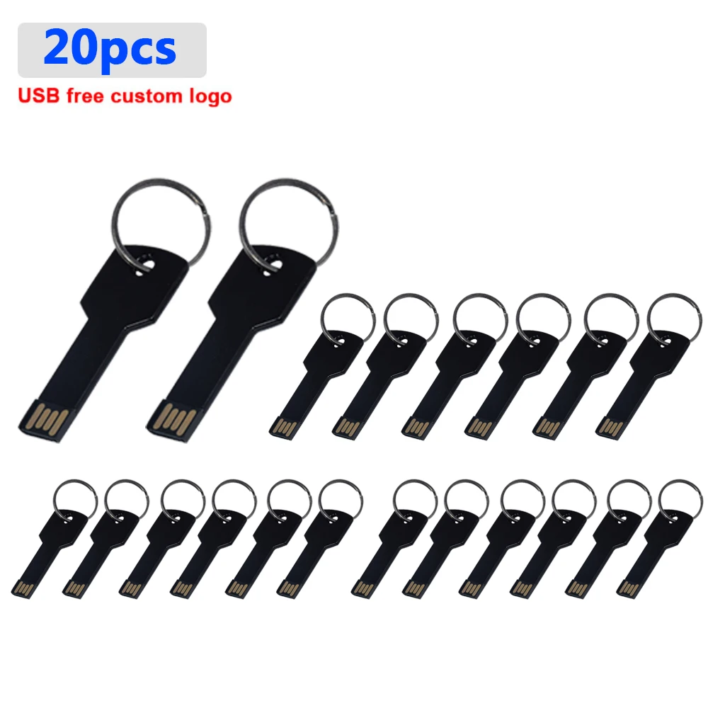 

20pcs/lot Custom logo Metal usb flash 8gb 16gb 32gb 64gb high speed usb stick waterproof usb flash drive micro adapter For gift