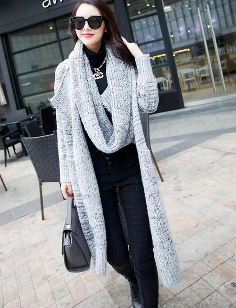 Осенняя и зимняя новая свободная Женская трикотажная куртка большого размера