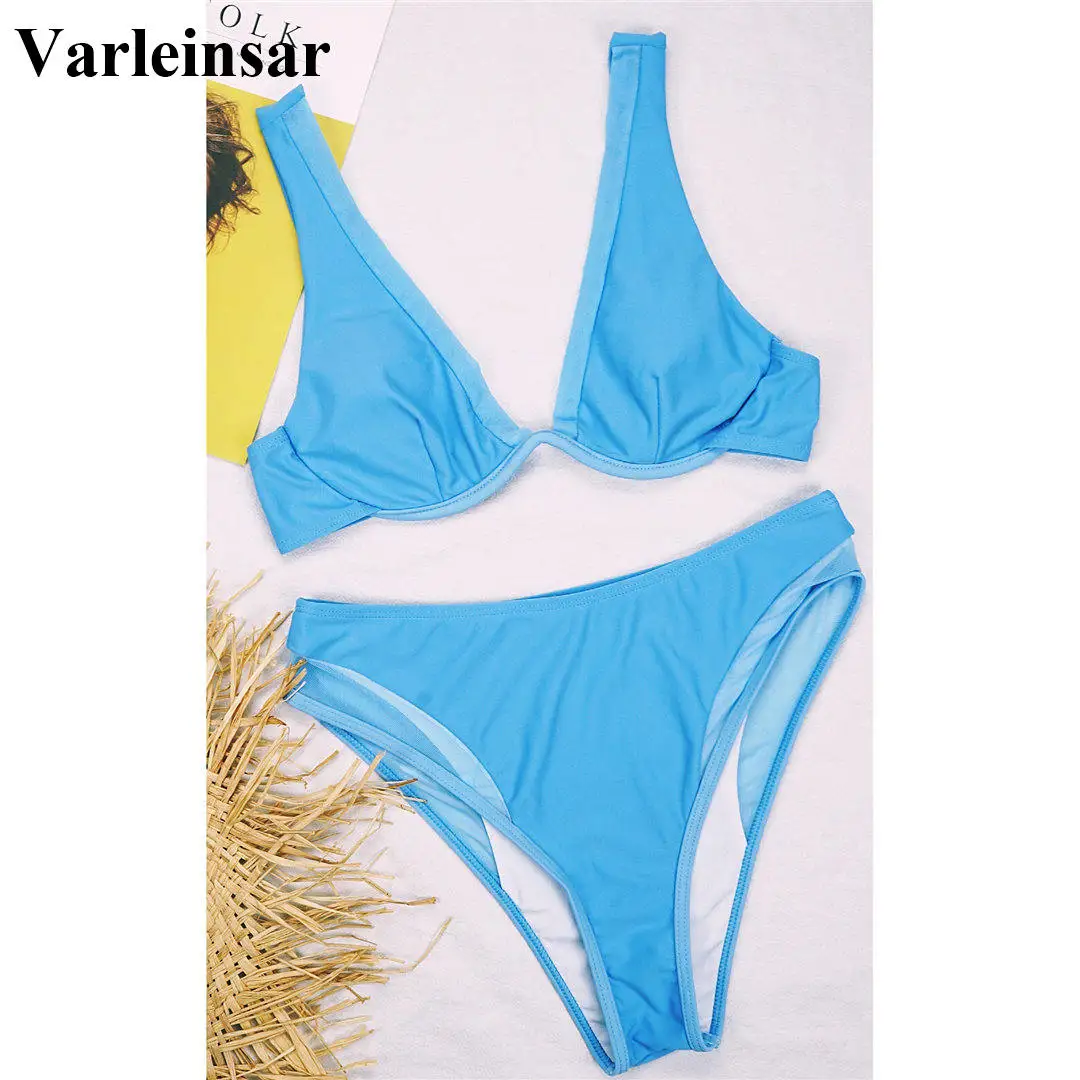 Новинка сексуальное бикини с подкладкой и высокой талией 2020 женский купальник