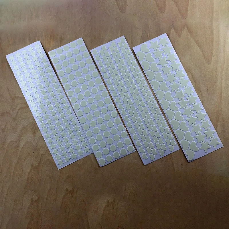 Светящиеся Настенные наклейки для детских комнат Diy украшения флуоресцентные светится в темноте домашний Декор наклейки, звезды/круги/сердца