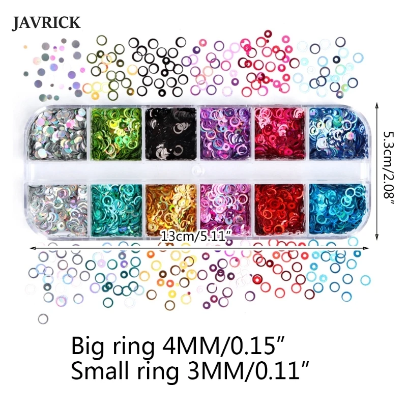 

Nail Art Glitter 3D Holographic Nail Sequins Glitter Hollow Circle Flakes Nail Supplies Decoration DIY Accessories