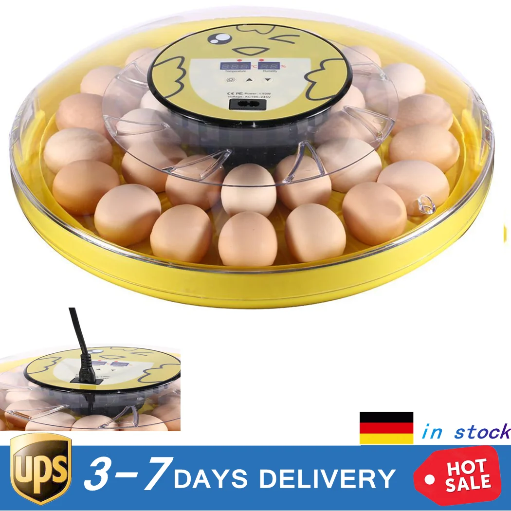 30 Eggs Digital Incubator Automatic Egg Turner For Chicken Ducks 25-45℃, Adjustable
