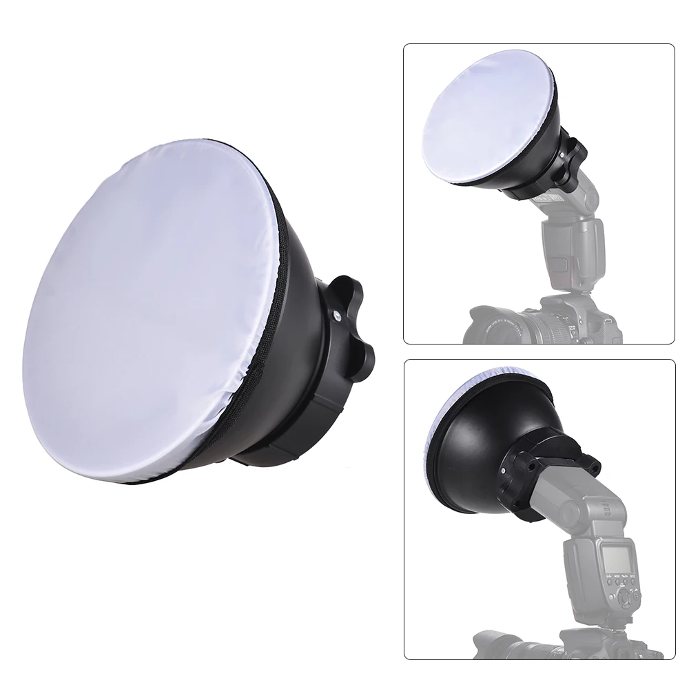 Фотография 18 см Отражатель Диффузор абажур лампы с мягкой тканью для Canon Nikon Yongnuo