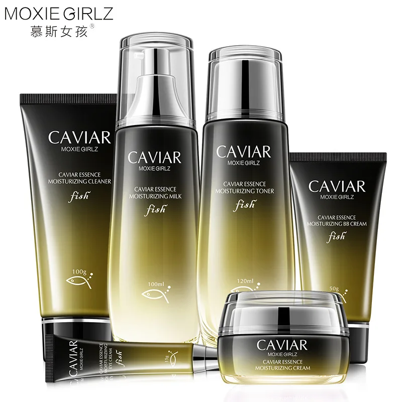 MOXIE GIRLZ Collagen protein and caviar Six-Piece Set Deep Nourishing Hydrating Moisturizing Skin Care Products |