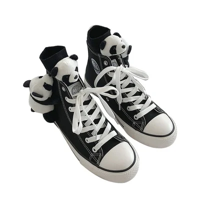 Парусиновые туфли для девочек в стиле &quotЛолита&quot панда кавайная кукла и высокие