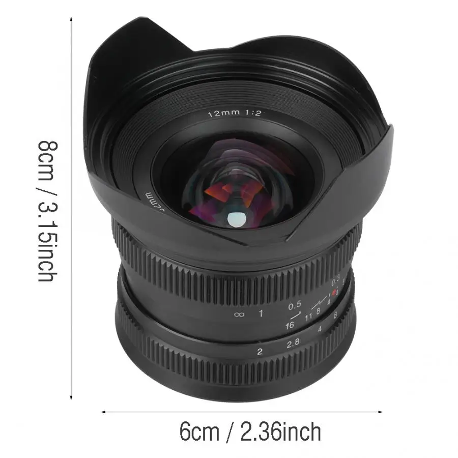 Brightin Star 12 мм F2.0 ультра широкий угол ручной фокус основной объектив для Canon EF M Sony E