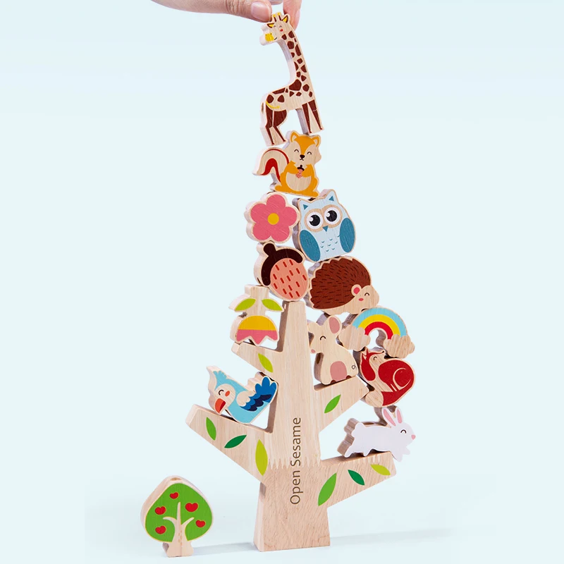 

Log Forest Building Block 14PCS Mini Wood Table Toy Kindergarten Supplie Education Montessori Grasping Early Childhood Baby Gift
