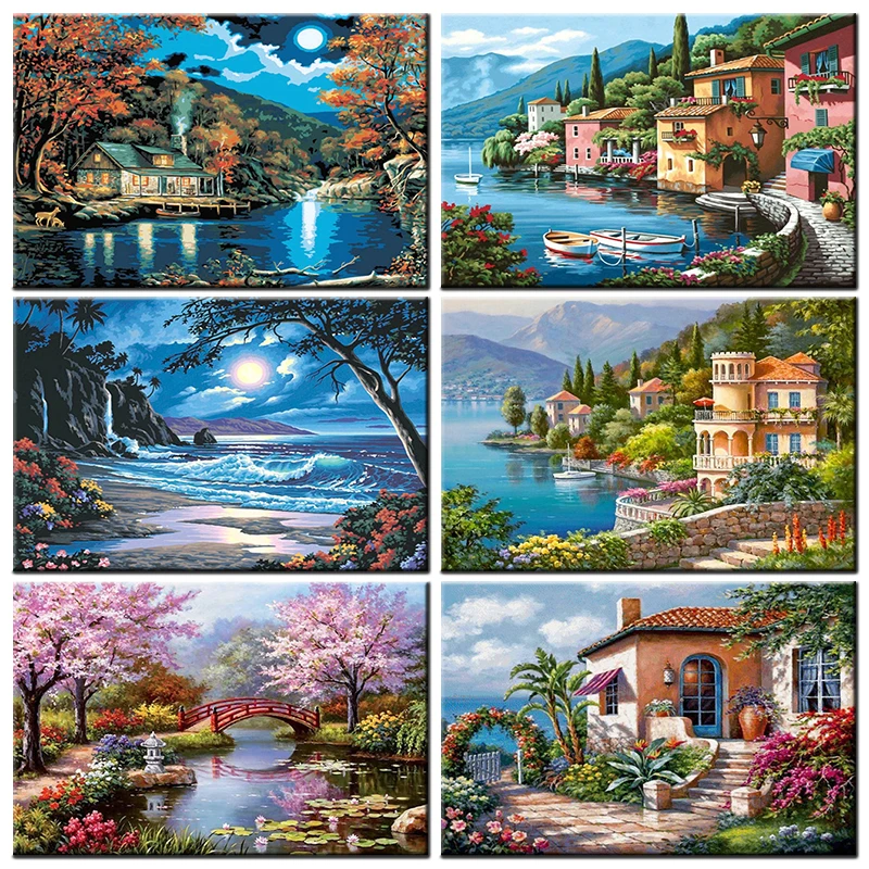 

3D Full Drill Square/Round Landscape Mosaic Diamond Painting Tree Diamond Embroidery Cross Stitch Art Rhinestones Wall Painting