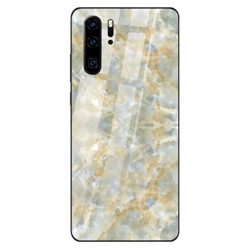 20 Цветной мраморный чехол для телефона huawei P30 P20 Lite Shookproof закаленное стекло чехол для mate 20 Lite Honor 9 10 Lite 8X MAX Nova 3 - Цвет: 20