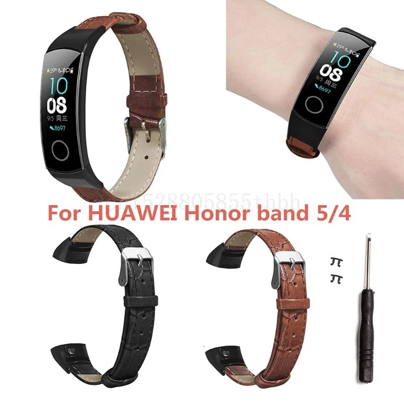 Сменные износостойкие кожаные Наручные часы ремешок для Huawei Honor Band 5/4 аксессуары