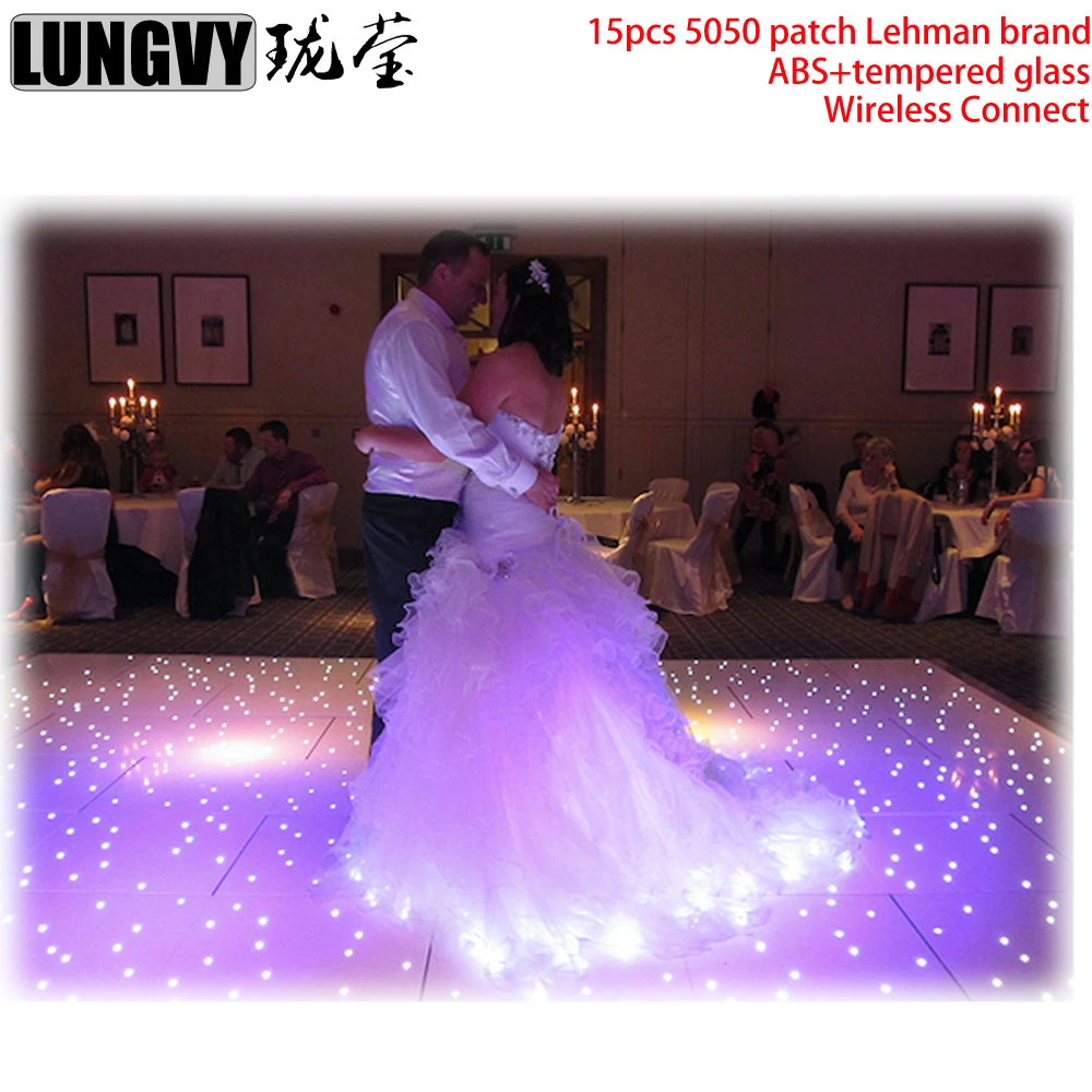 Wireless Connect RGB Full Color LED Star Dance Floor Starry Twinkling Panels For Wedding And Stage Party Shows