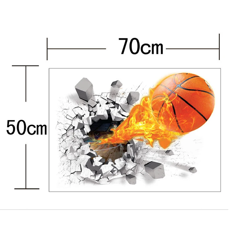 

3d basketball wall stickers home decor self adhesive sport wall decal kids room decoration