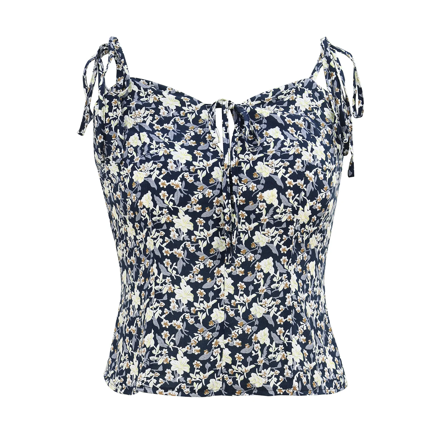 

Women Tank Tops Sleeveless Slim Backless V-Neck Pure Color Printed Floral Lace Sling Vest Summer Ladies Casual Top Femme 2021