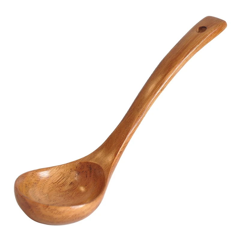 

Natural Wood Wooden Spoon Soup Rice Dinner Tool Cooking Spoons Kitchen Utensil Scoop Ladle Tableware Catering Spoon