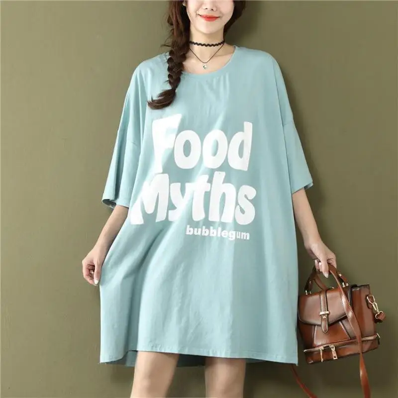 2021 летние свободные размера плюс для женщин Футболка с рисунком в виде букв и