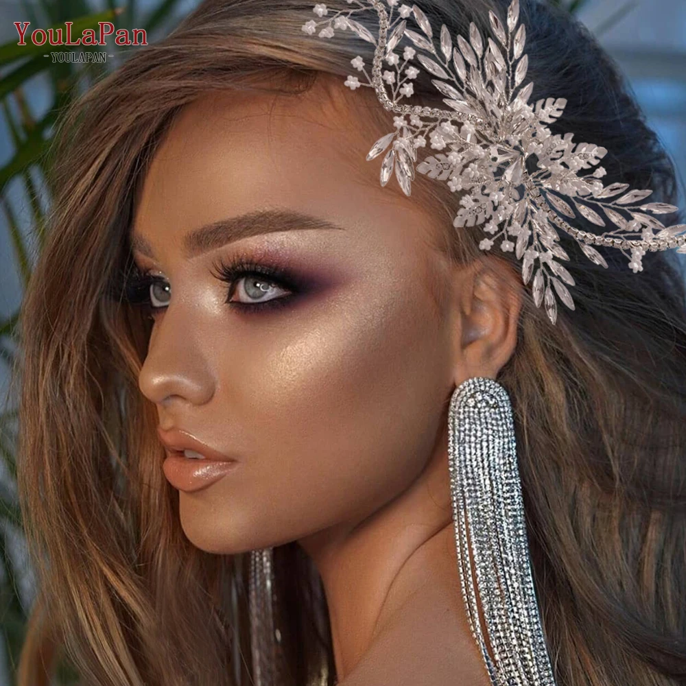TOPQUEEN HP277 золотое украшение на голову для женщин Стразы лента волос Свадебные